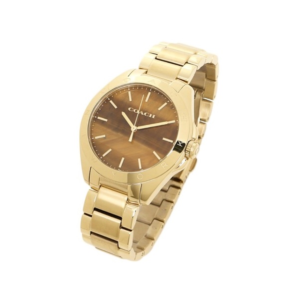 Coach Gold Tristen Tiger Eye Dial Watch - Picture 2 of 8